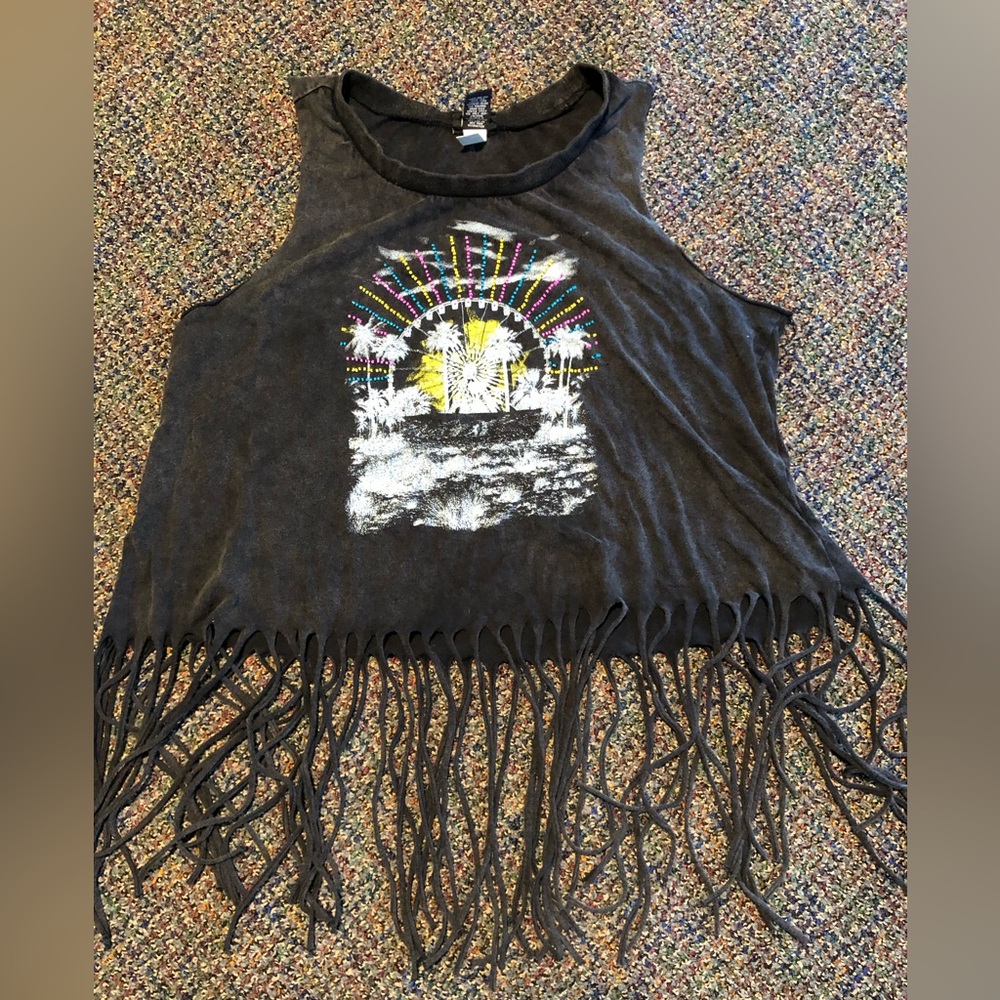 Black Beaded Summer Tank Top. Torrid Size 0.